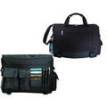 Executive Briefcase w/ Cell Phone Pouch & Leather Like Bottom
